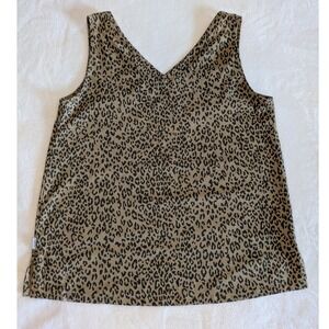 Eddie‎ Bauer Leopard Print Sleeveless V-Neck Layer Camisole Tank Top Women's XS